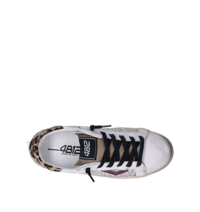 QUATTROBARRADODICI Sneaker donna bianca/argento