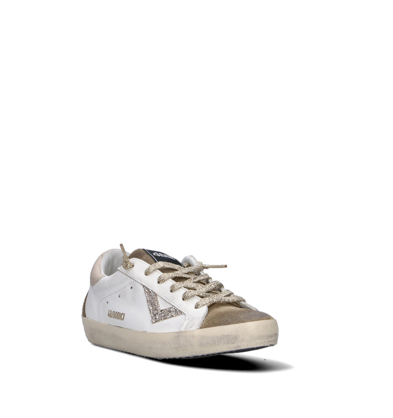 QUATTROBARRADODICI Sneaker donna bianca in pelle