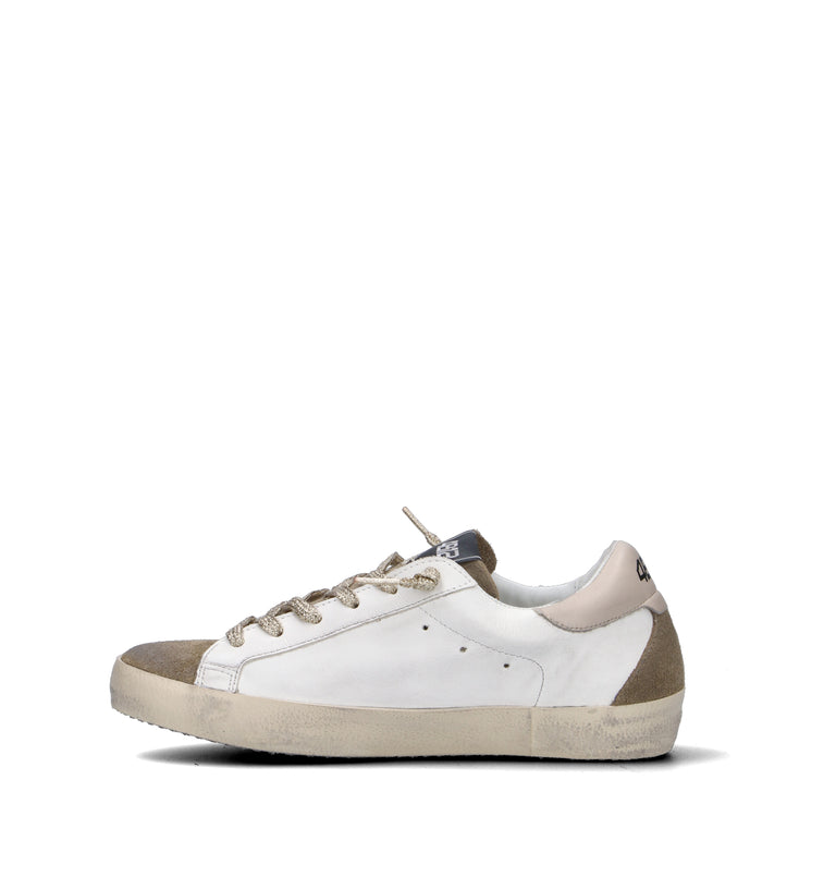 QUATTROBARRADODICI Sneaker donna bianca in pelle