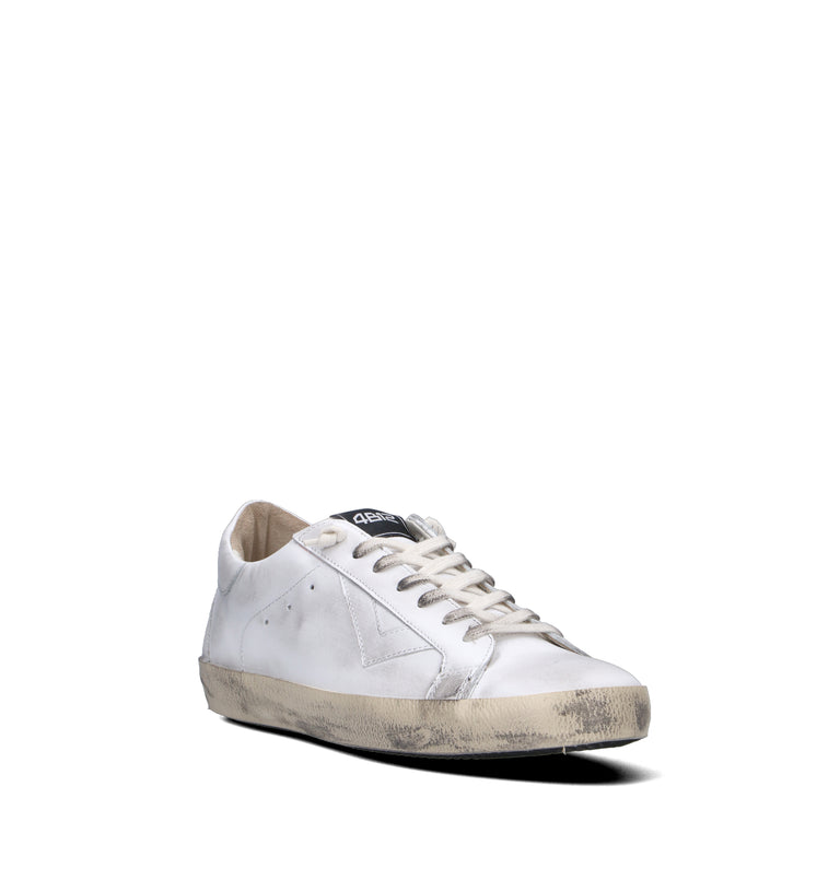 QUATTROBARRADODICI Sneaker uomo bianca in pelle