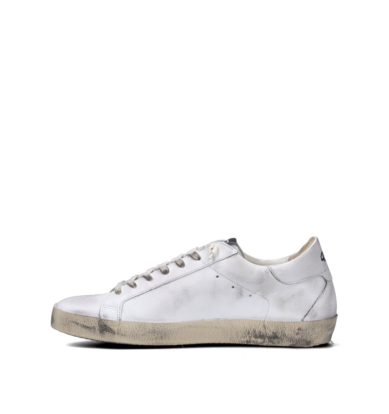 QUATTROBARRADODICI Sneaker uomo bianca in pelle