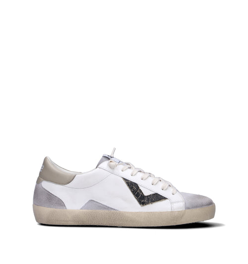 QUATTROBARRADODICI Sneaker uomo bianca in pelle