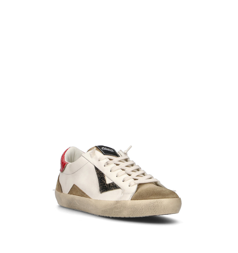 QUATTROBARRADODICI Sneaker uomo bianca in pelle