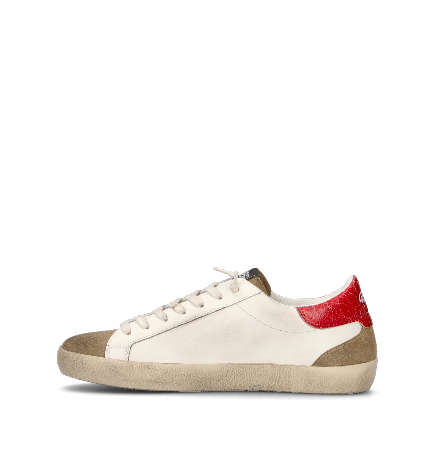 QUATTROBARRADODICI Sneaker uomo bianca in pelle