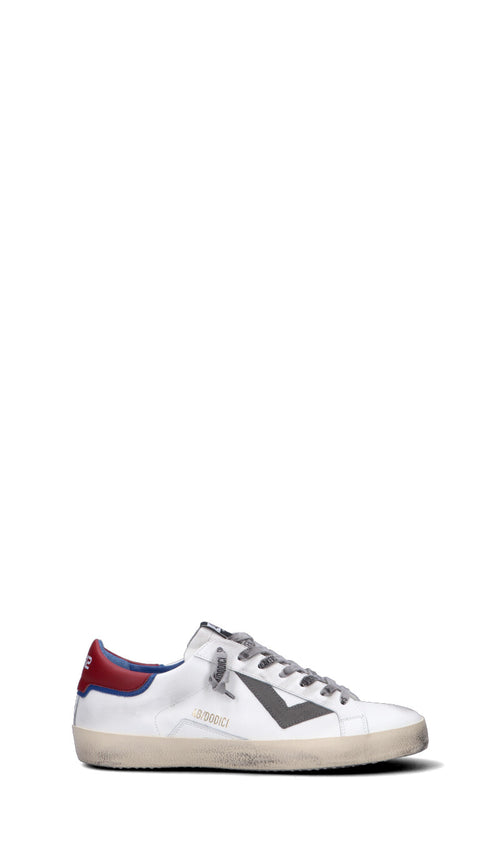 QUATTROBARRADODICI Sneaker uomo bianca/rossa in pelle