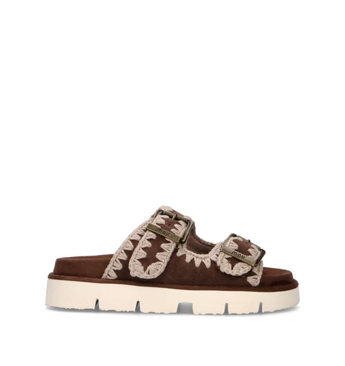 MOU Ciabatta donna marrone in suede