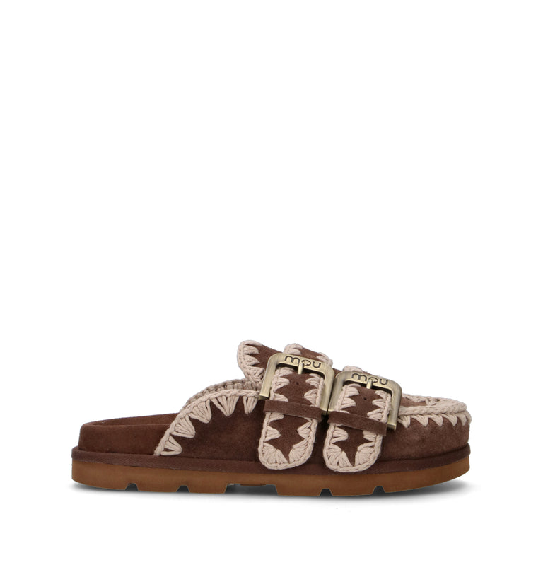 MOU Ciabatta donna marrone in suede
