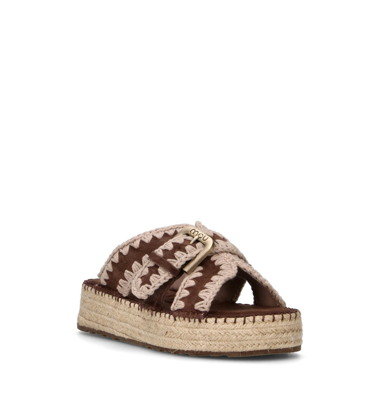 MOU Ciabatta donna marrone in suede