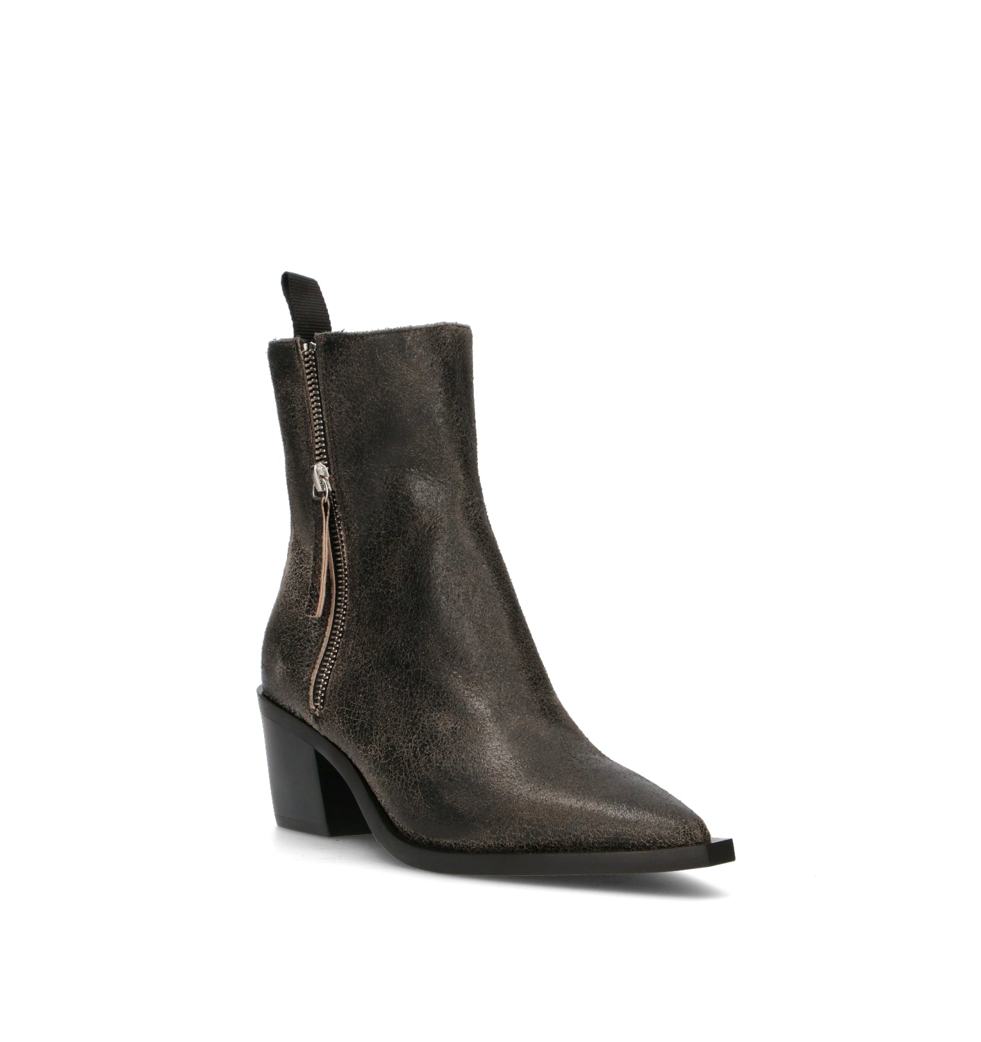 HALMANERA Tronchetto donna taupe in pelle