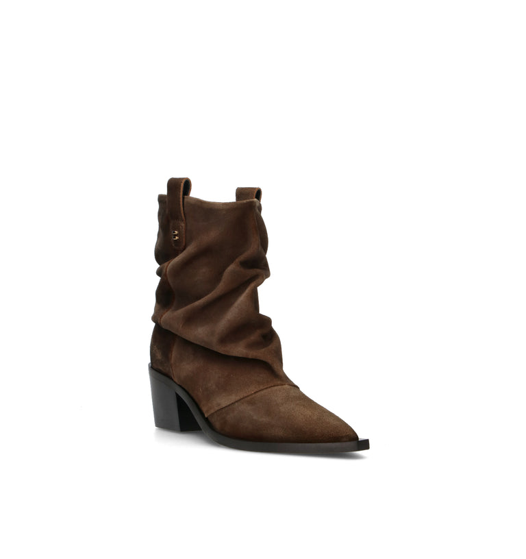 HALMANERA Tronchetto donna marone in suede