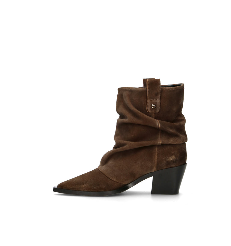 HALMANERA Tronchetto donna marone in suede