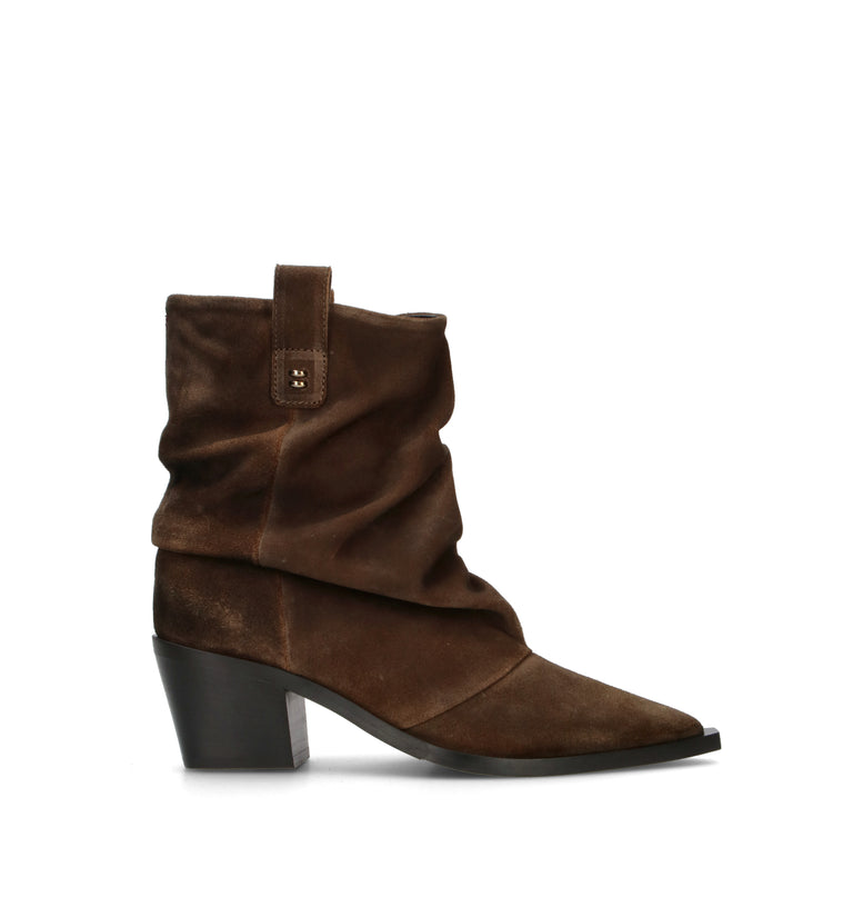 HALMANERA Tronchetto donna marone in suede