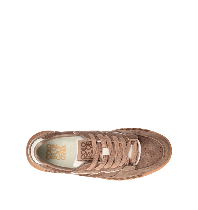 COLORS OF CALIFORNIA Sneaker donna marrone in suede