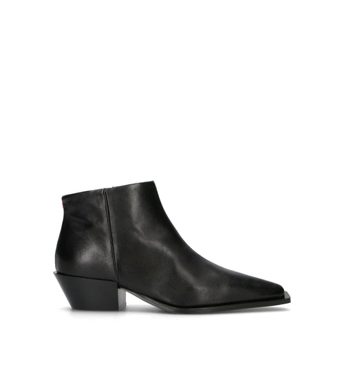 HALMANERA Tronchetto donna nero in pelle