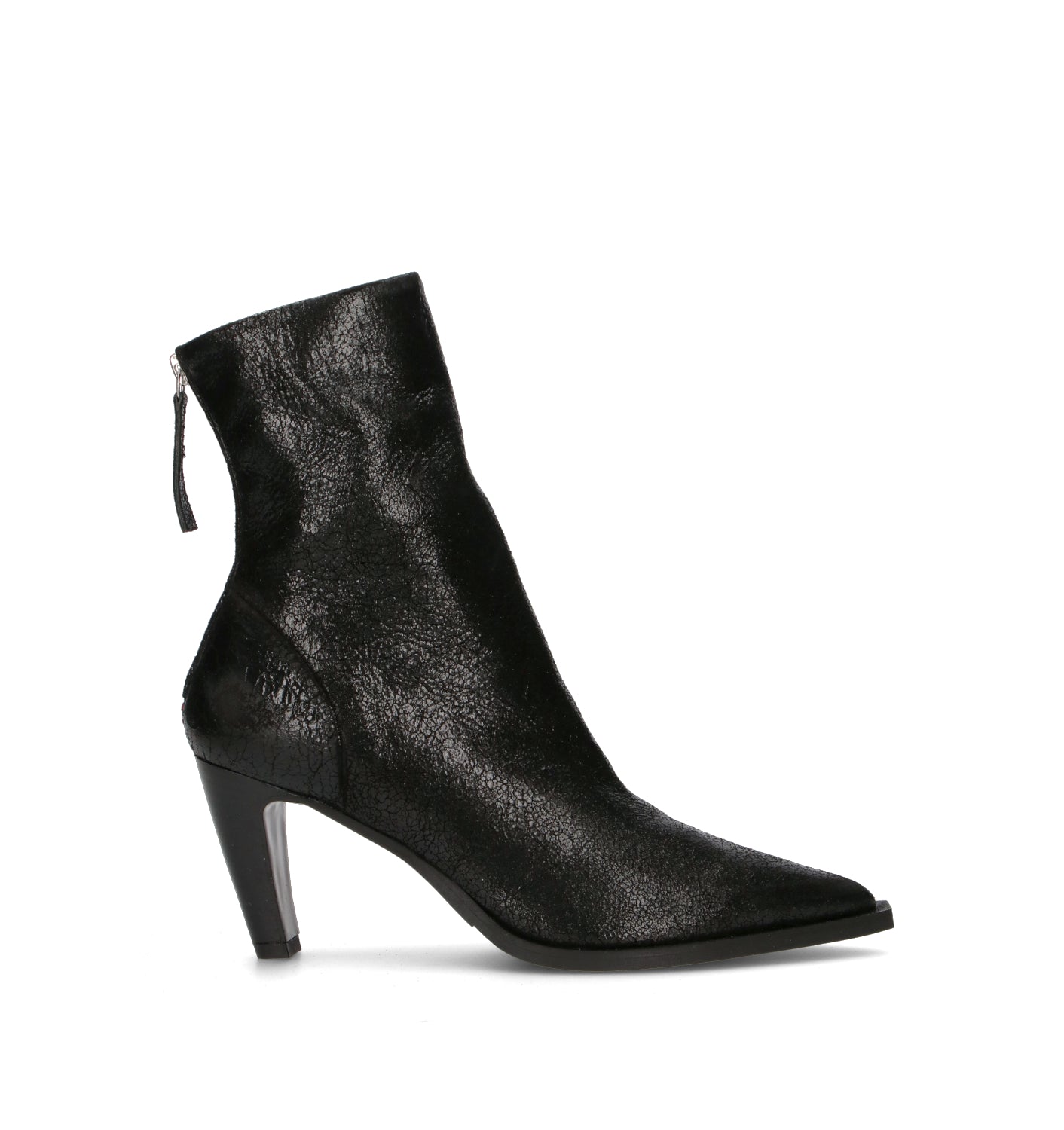 HALMANERA Tronchetto donna nero in pelle