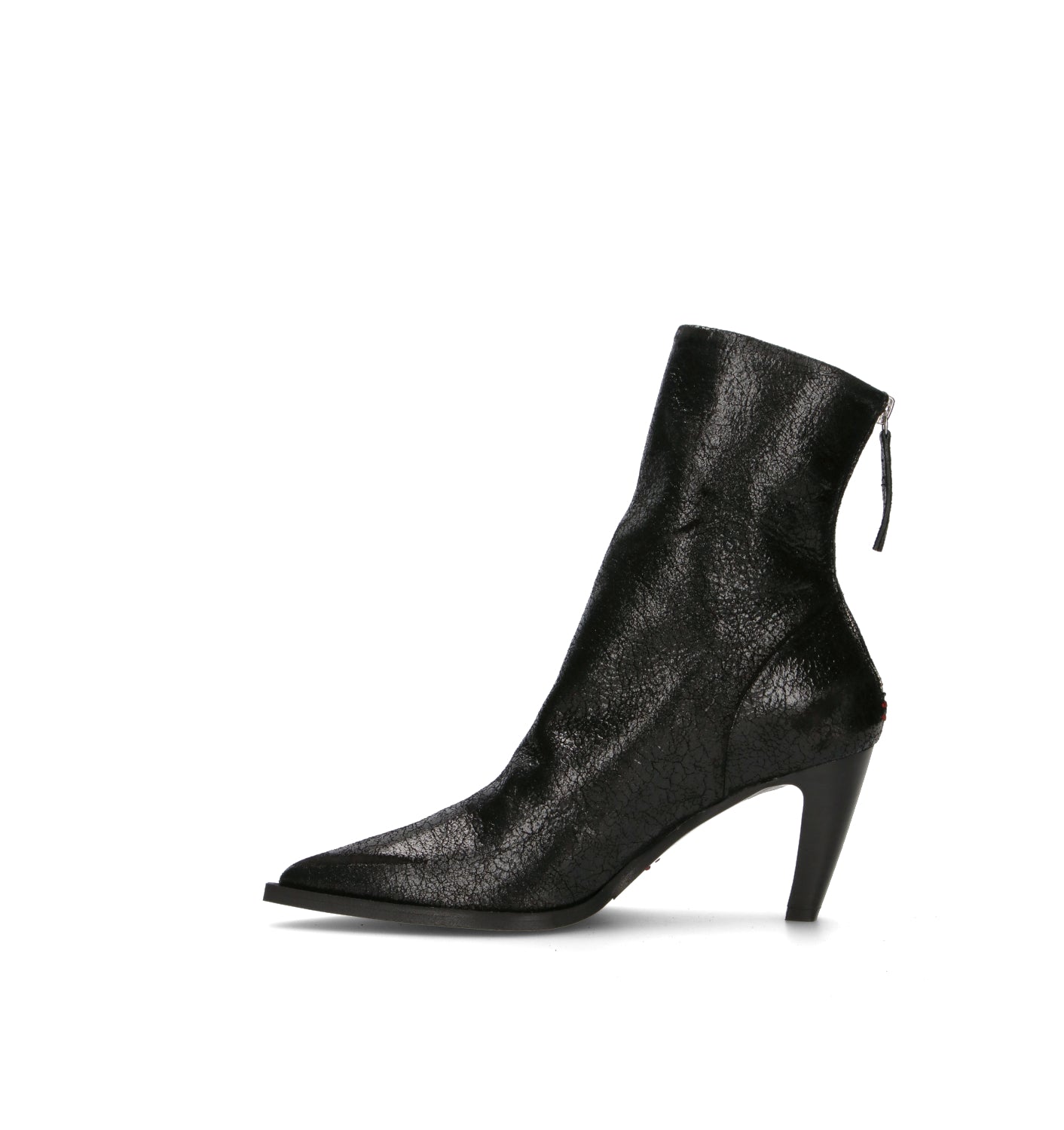 HALMANERA Tronchetto donna nero in pelle
