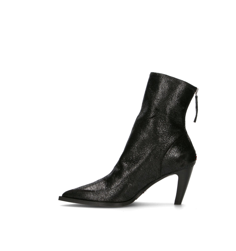 HALMANERA Tronchetto donna nero in pelle