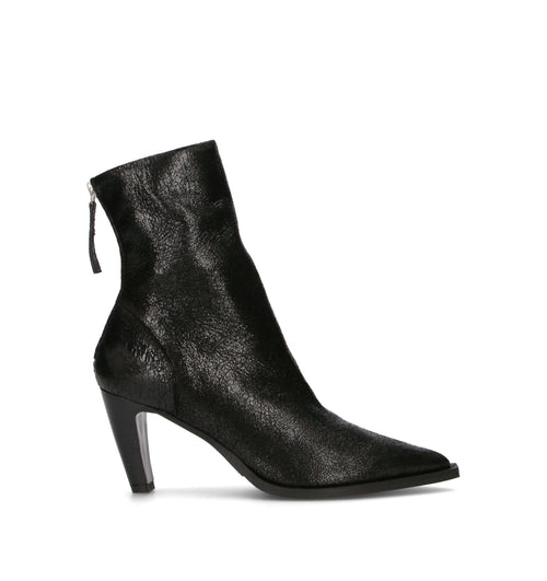 HALMANERA Tronchetto donna nero in pelle