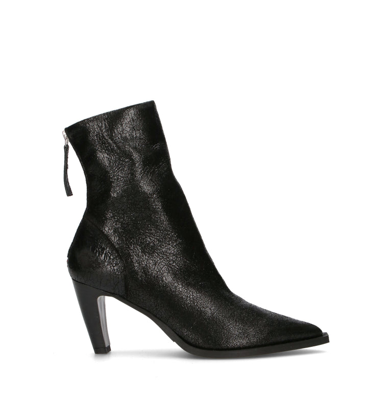 HALMANERA Tronchetto donna nero in pelle