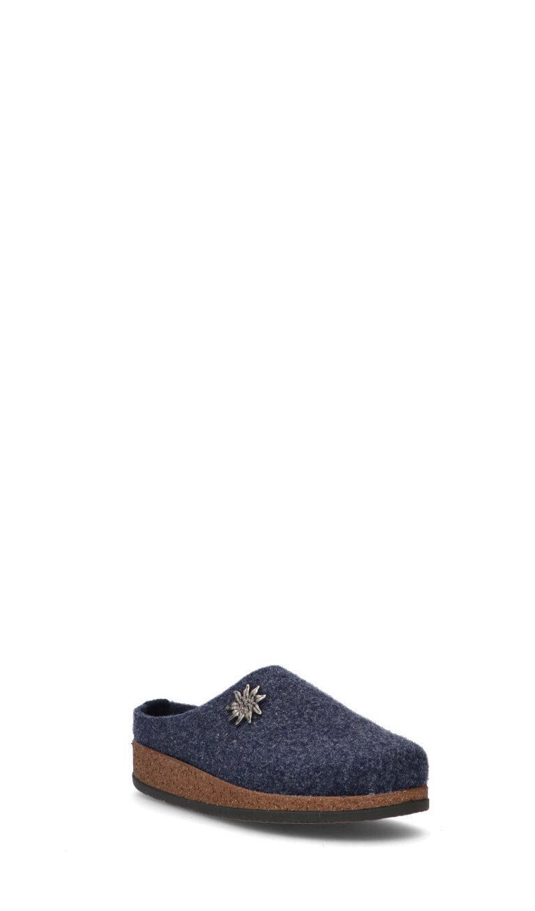 LE TIROLESI Pantofola donna blu in lana