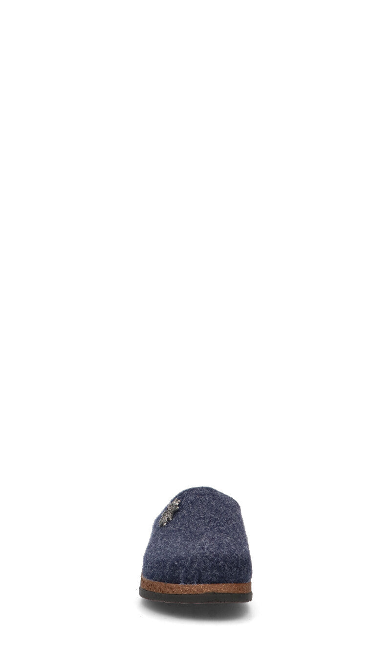 LE TIROLESI Pantofola donna blu in lana