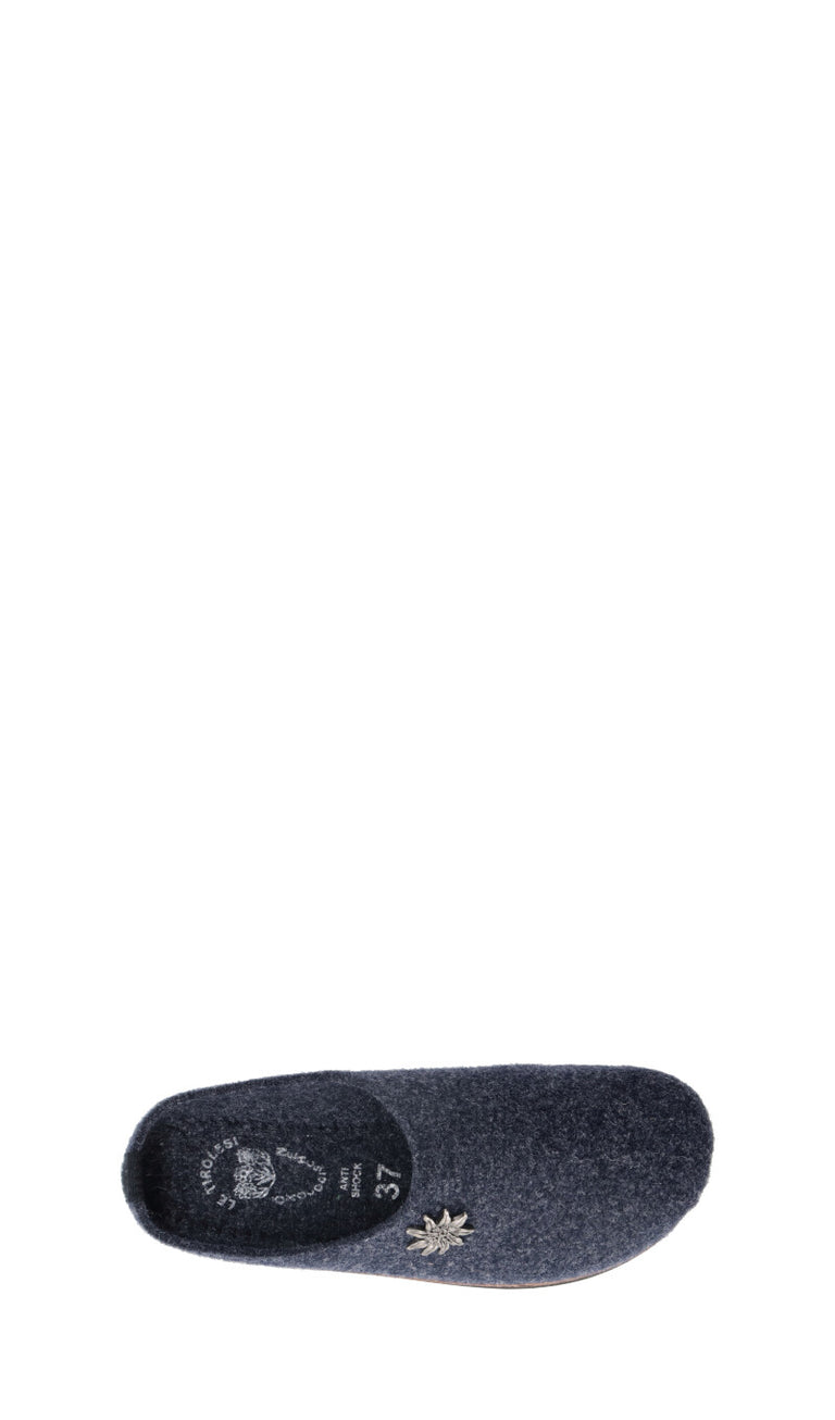 LE TIROLESI Pantofola donna blu in lana