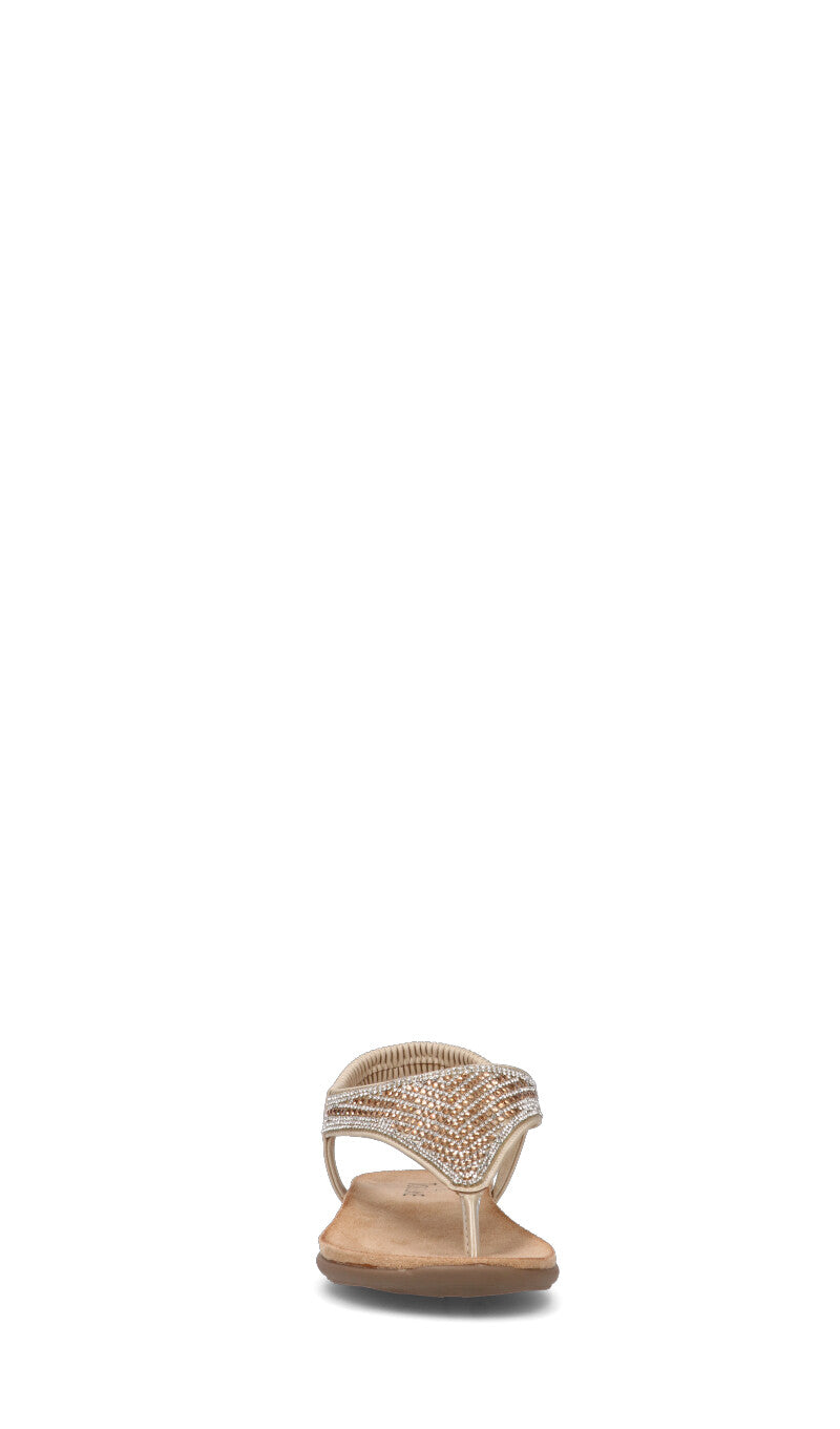 TOO LIKE Sandalo donna beige/oro
