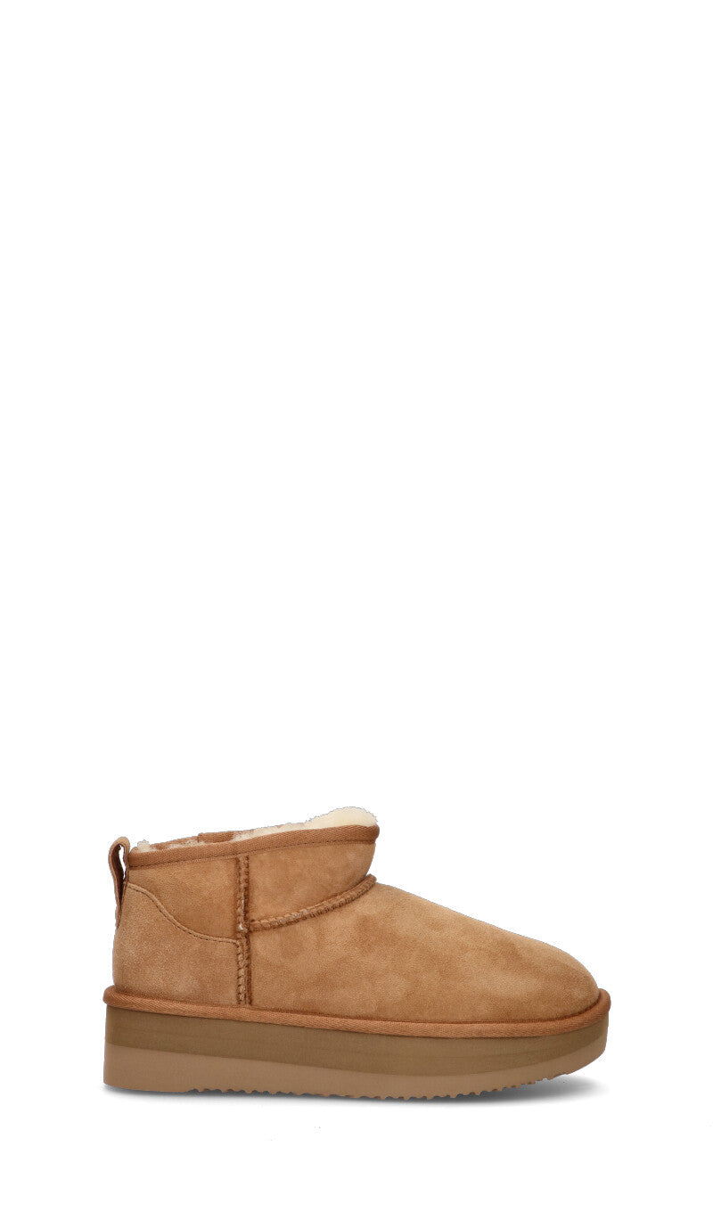 SHEEPSKIN Stivaletto pelo donna chestnut in suede