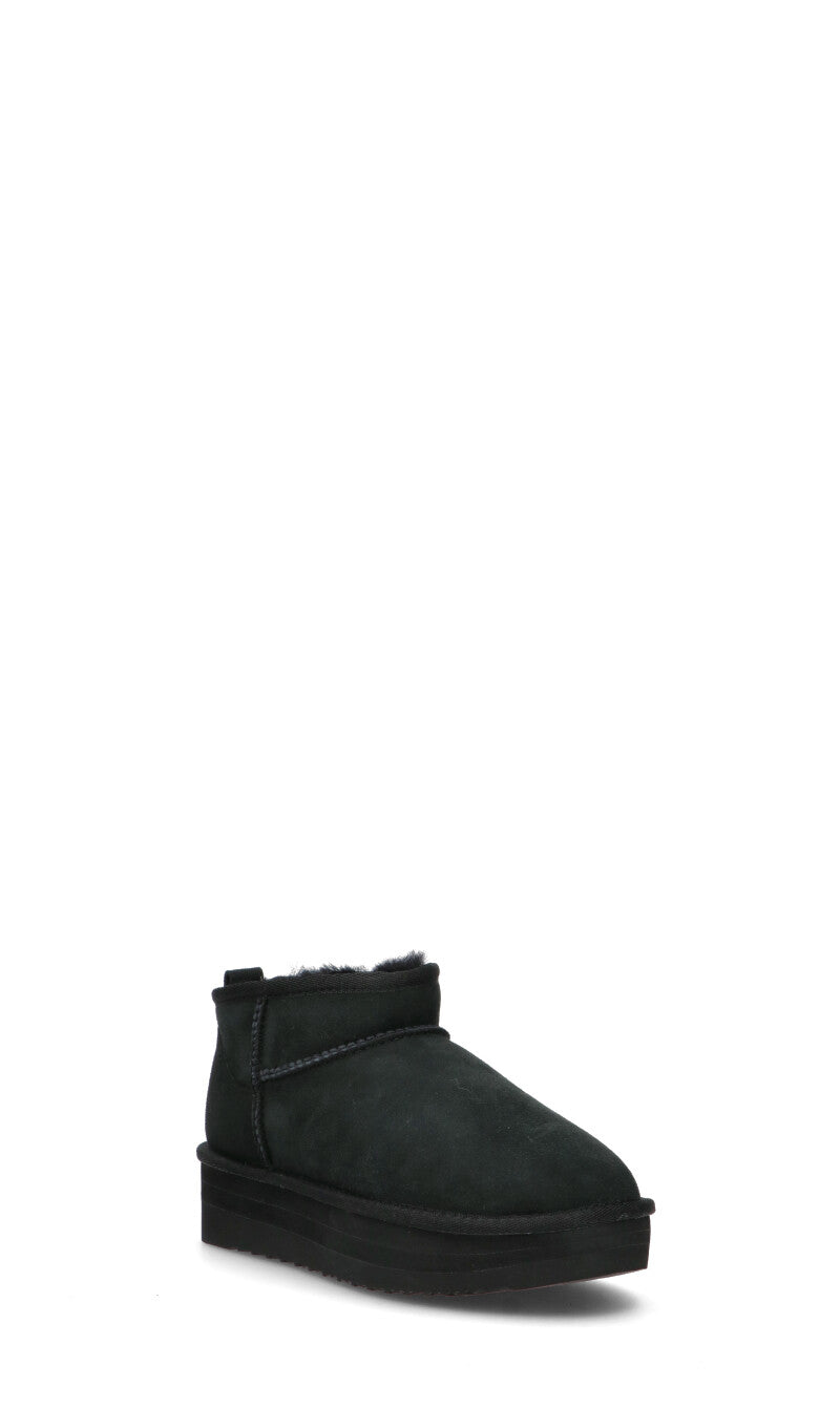 SHEEPSKIN Stivaletto pelo donna nero in suede