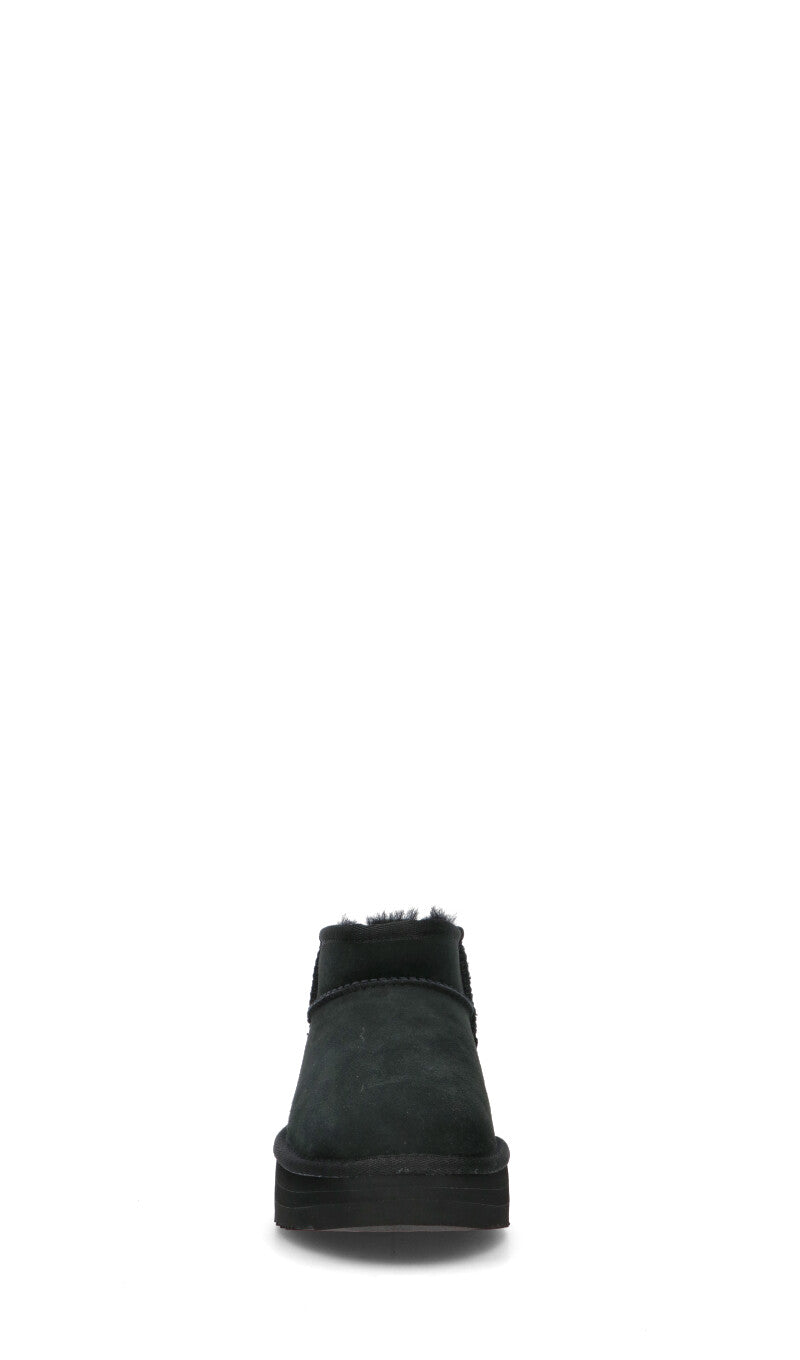SHEEPSKIN Stivaletto pelo donna nero in suede