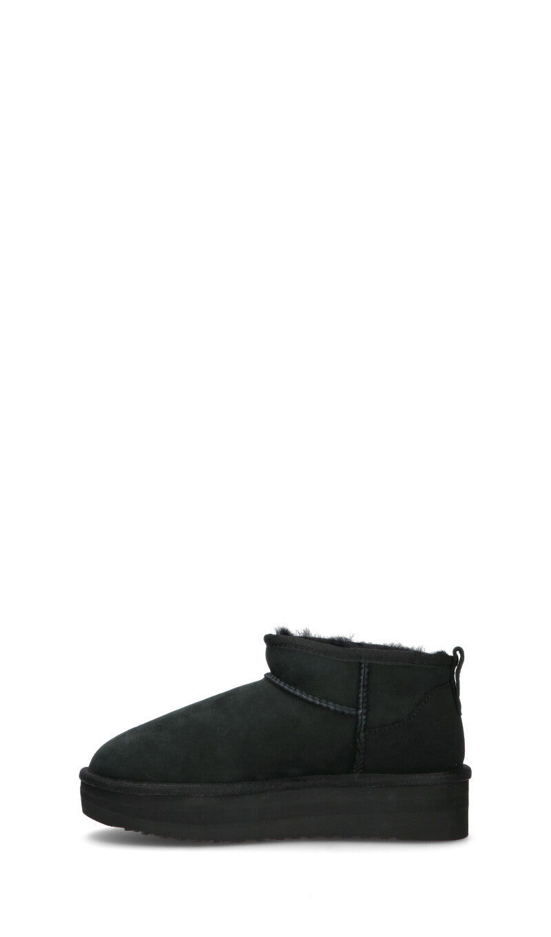 SHEEPSKIN Stivaletto pelo donna nero in suede