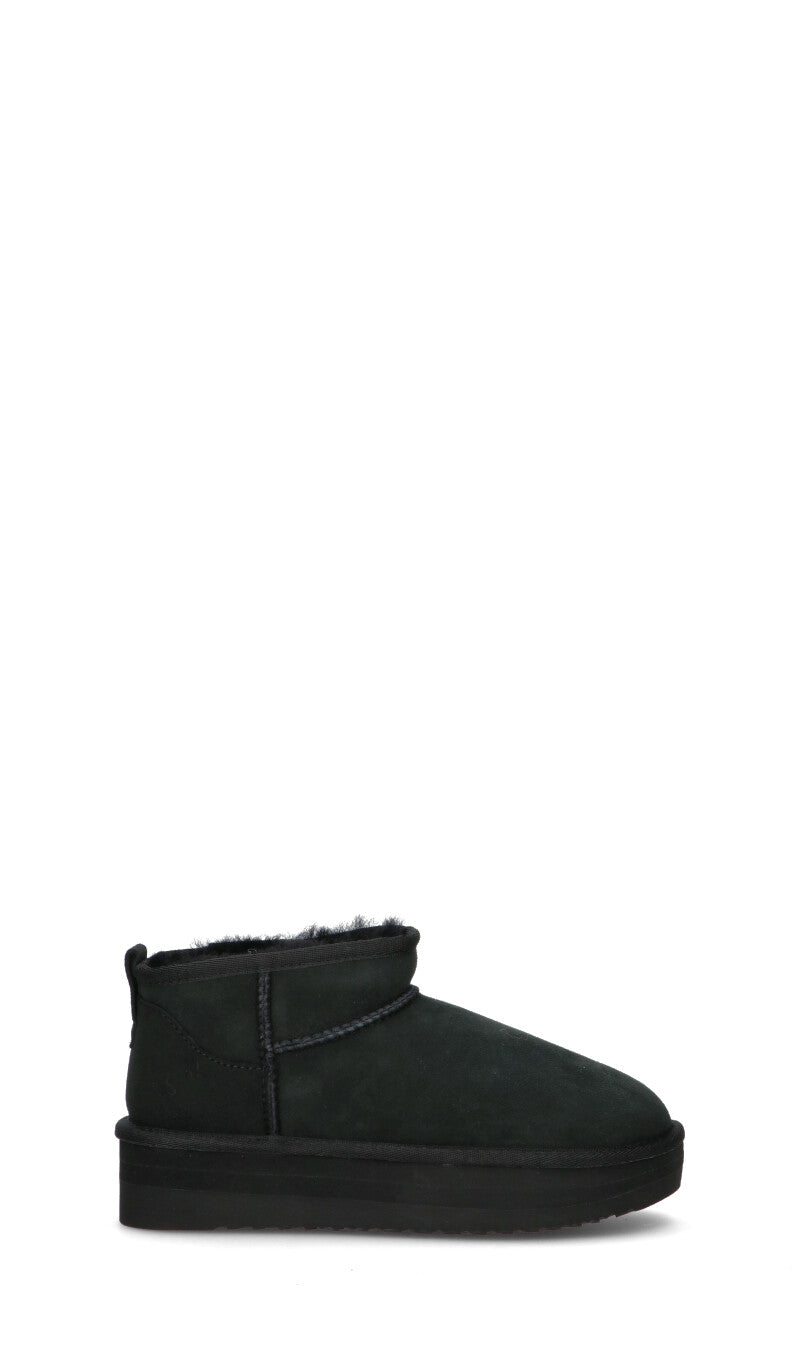 SHEEPSKIN Stivaletto pelo donna nero in suede
