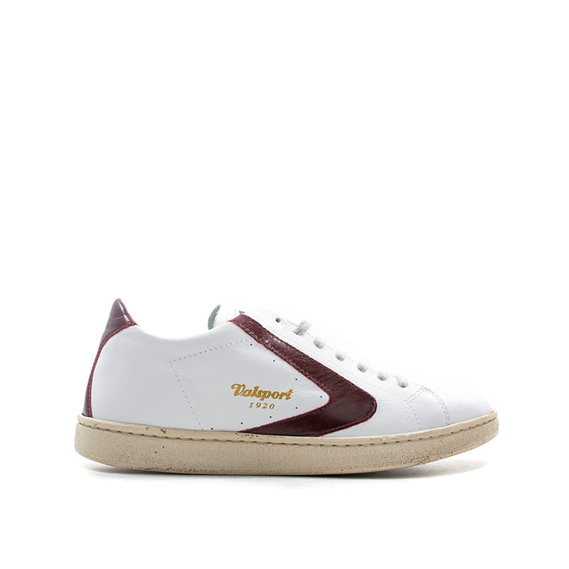VALSPORT Sneaker uomo bianca/bordeaux in pelle