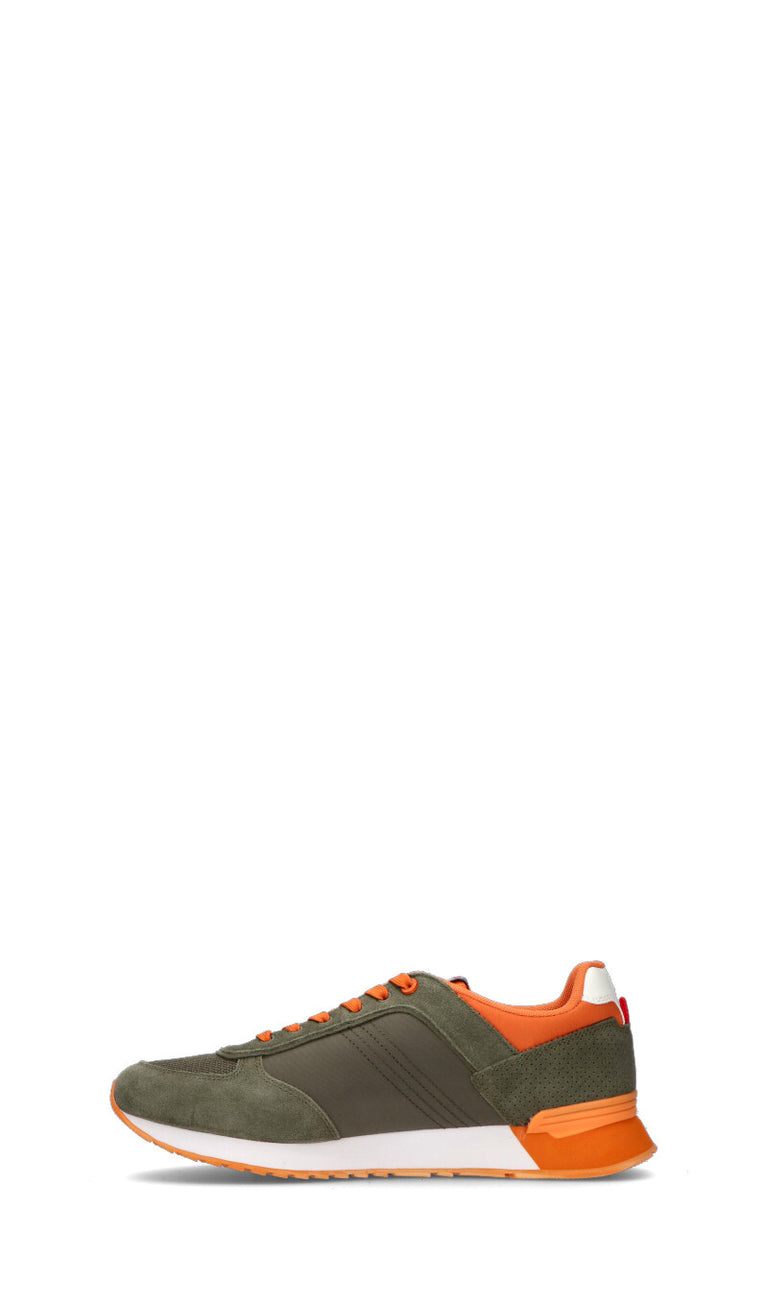 COLMAR Sneaker uomo verde militare/arancio in pelle
