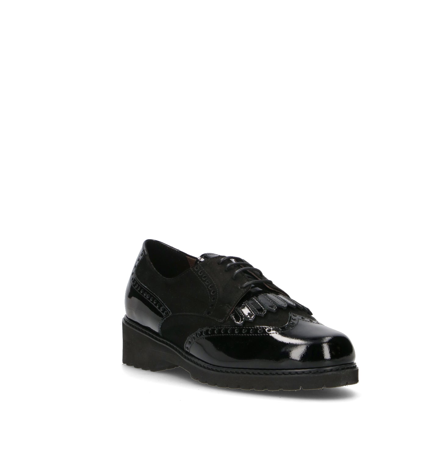 ELITE TOMASI Stringata donna nera in pelle
