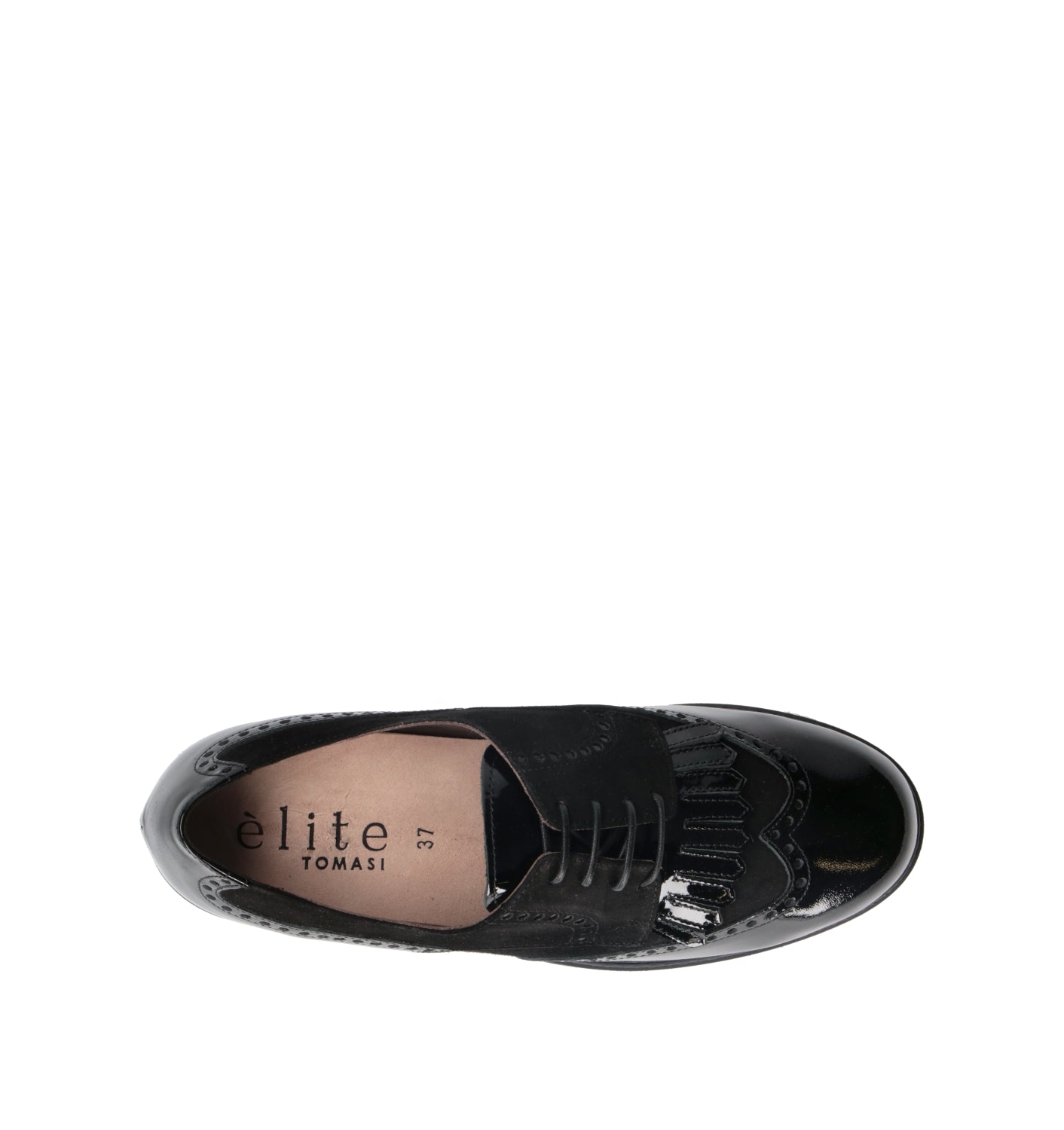 ELITE TOMASI Stringata donna nera in pelle