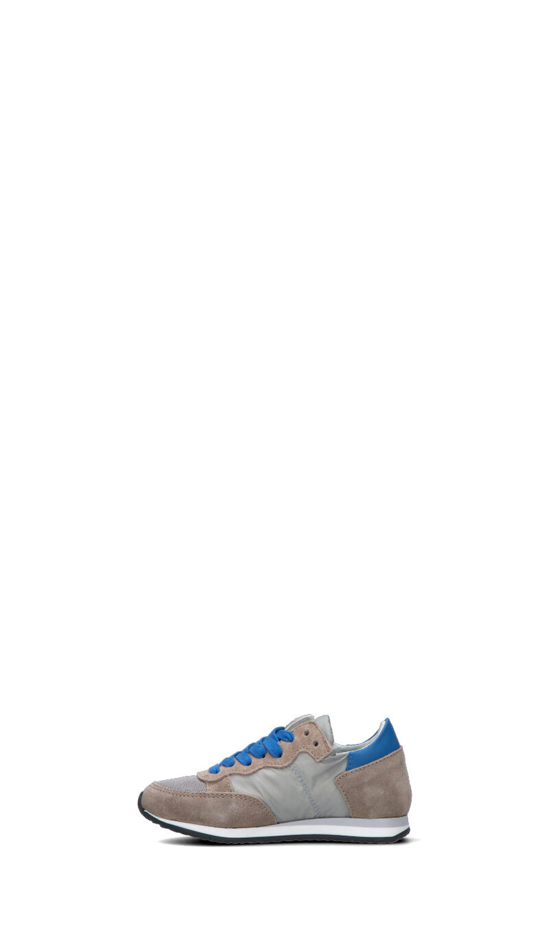 PHILIPPE MODEL Sneaker bimba grigia/blu in suede