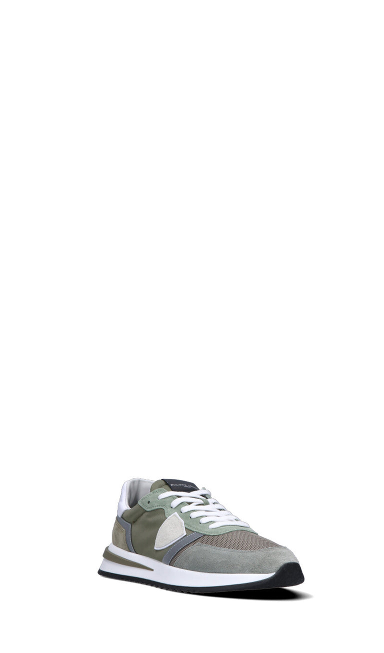 PHILIPPE MODEL Sneaker uomo verde/grigia in suede