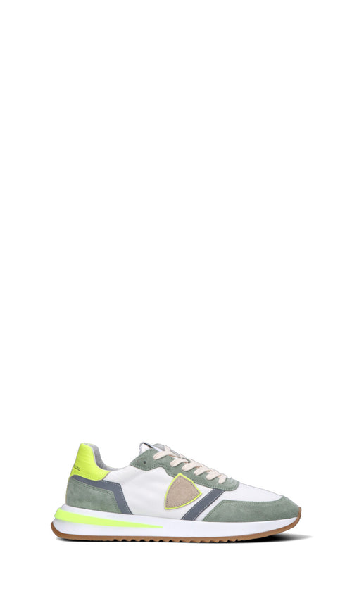 PHILIPPE MODEL Sneaker uomo bianca/verde/gialla in suede
