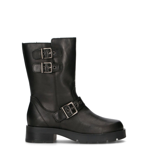 RABARBARO Tronchetto donna nero in pelle