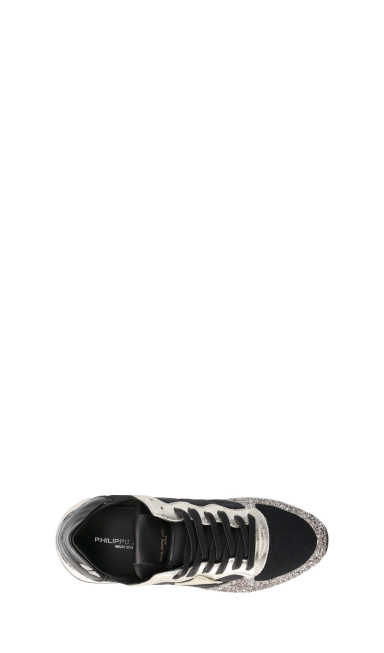 PHILIPPE MODEL Sneaker donna nera/argento in pelle