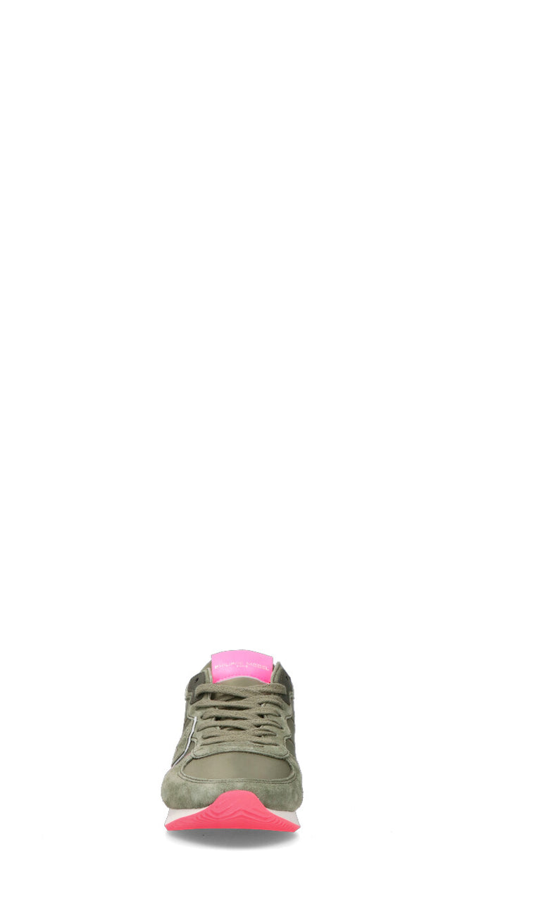 PHILIPPE MODEL Sneaker donna verde/rosa in pelle