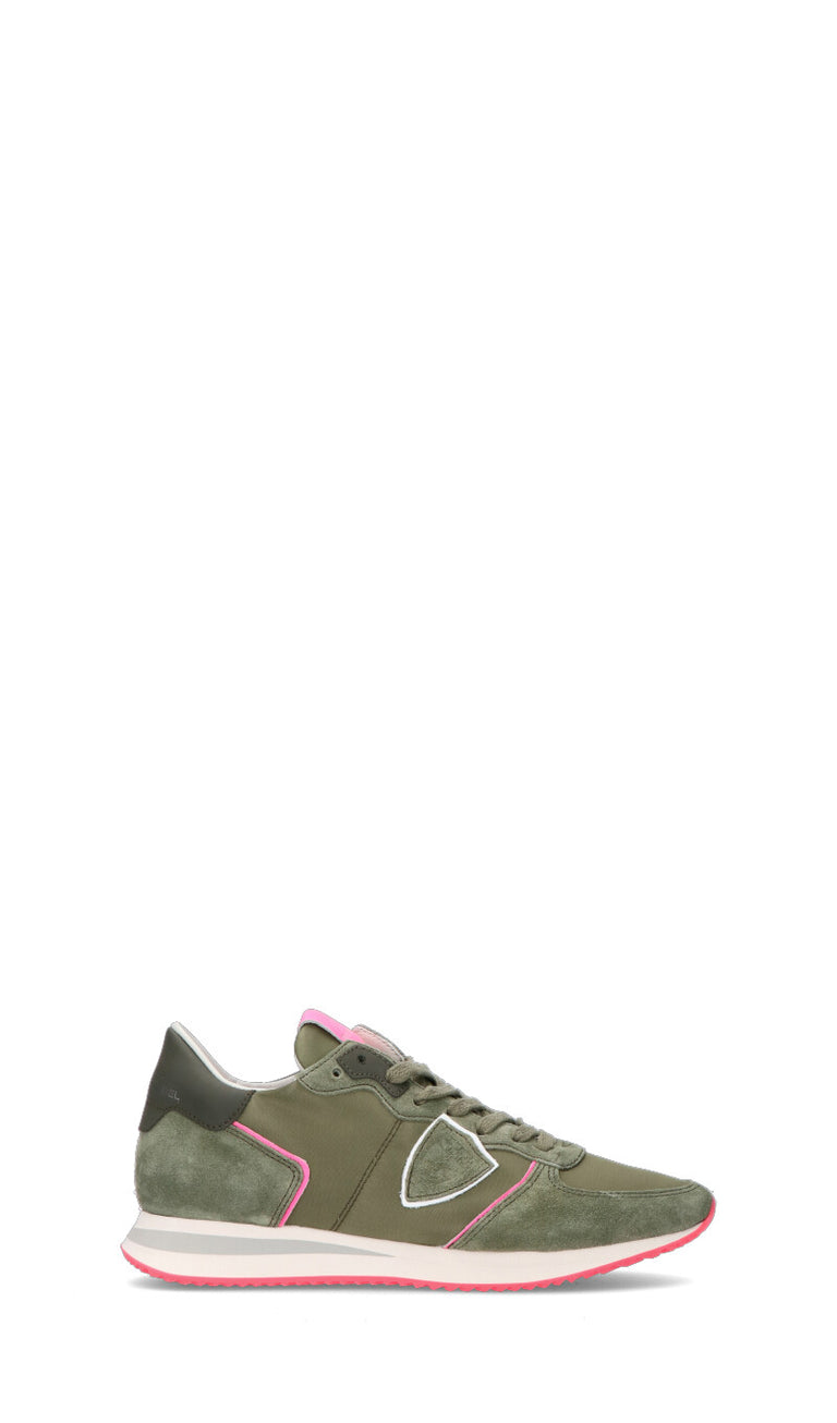 PHILIPPE MODEL Sneaker donna verde/rosa in pelle