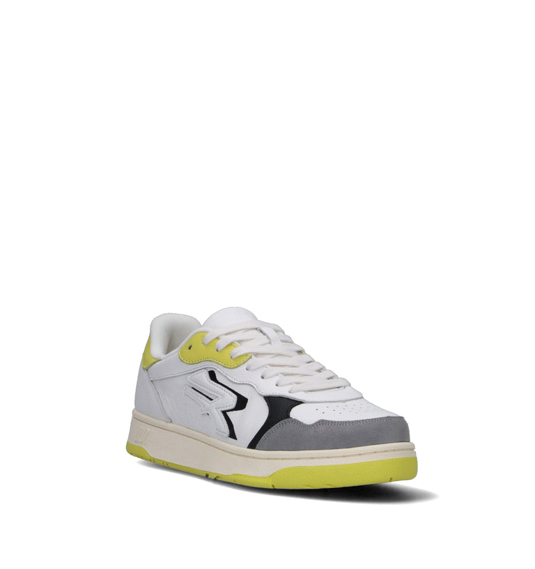 U.POWER Sneaker uomo bianca/gialla in pelle