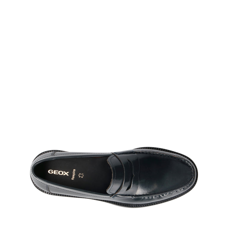 GEOX Mocassino uomo blu in pelle