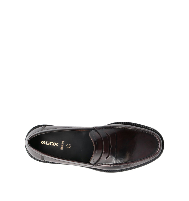 GEOX Mocassino uomo bordeaux in pelle