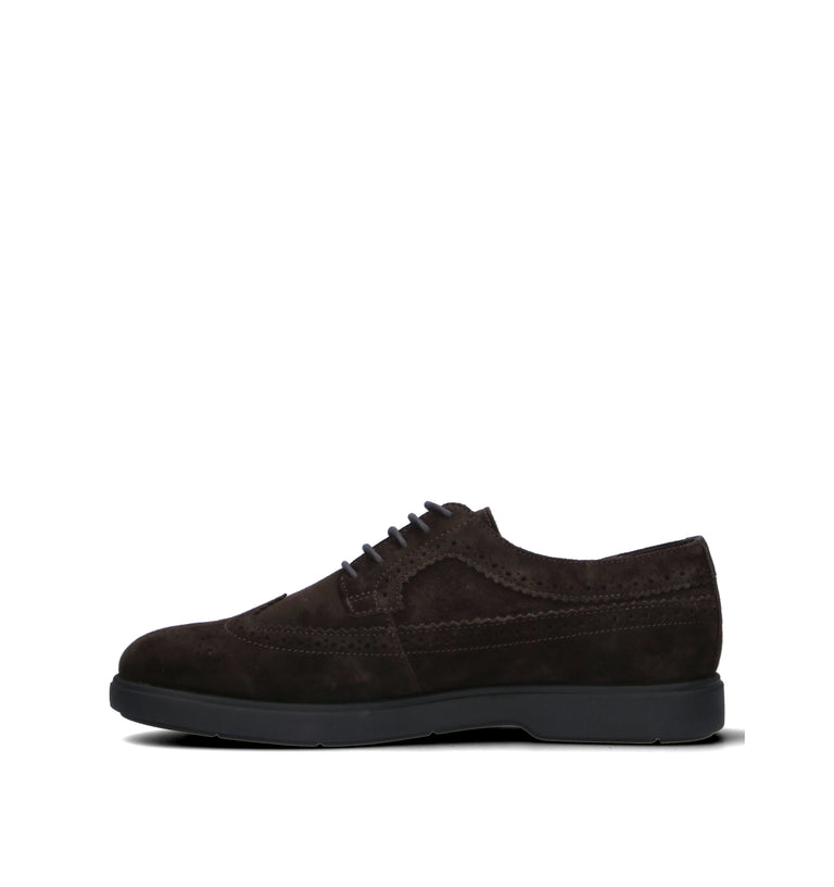 GEOX Stringata uomo marrone in suede