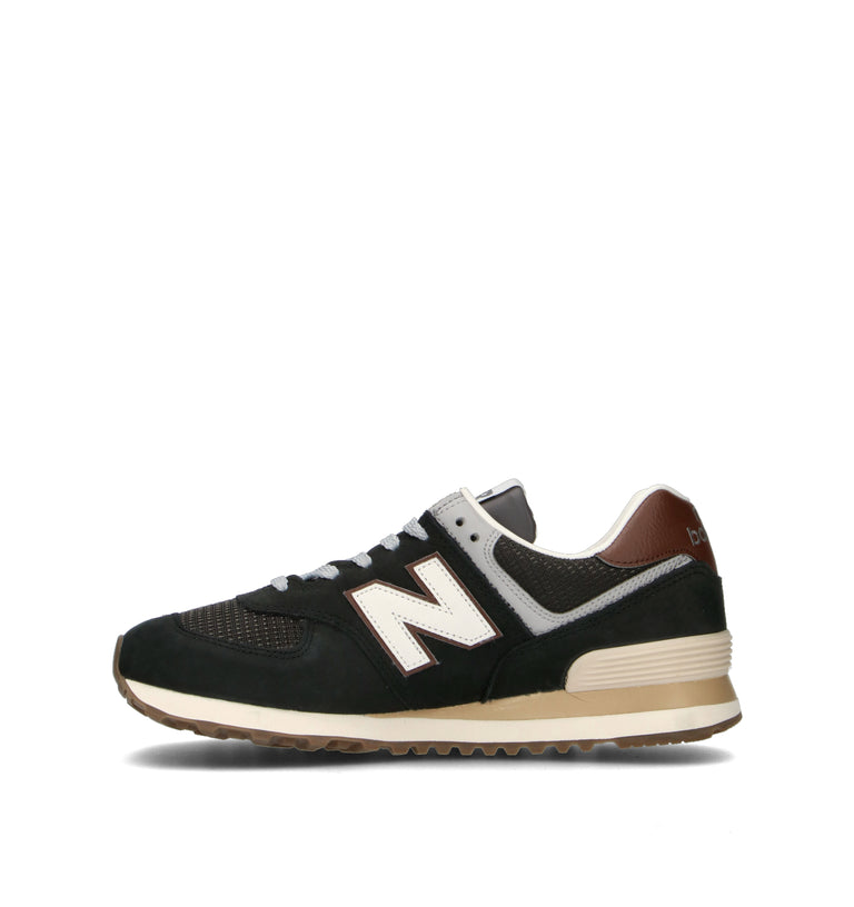 NEW BALANCE 574 Sneaker uomo nera/marrone