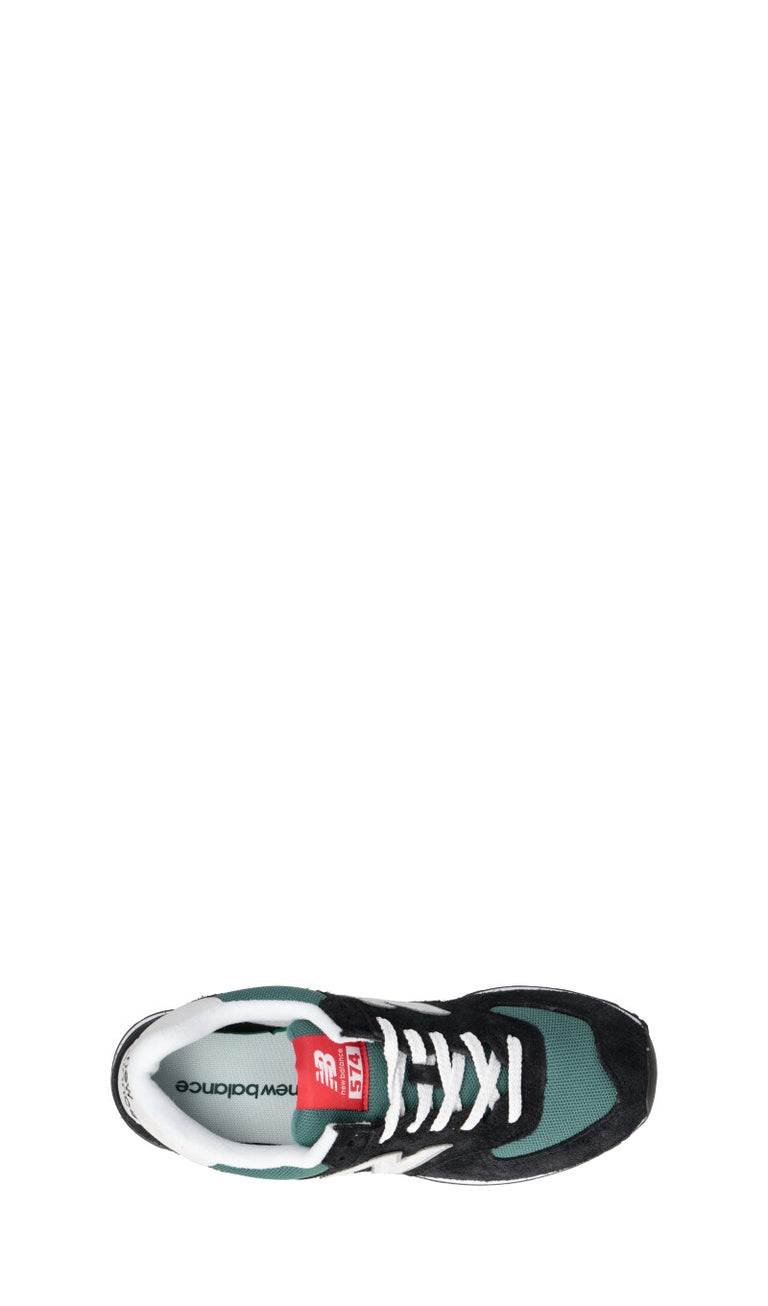NEW BALANCE Sneaker uomo nera/bianca/verde in suede