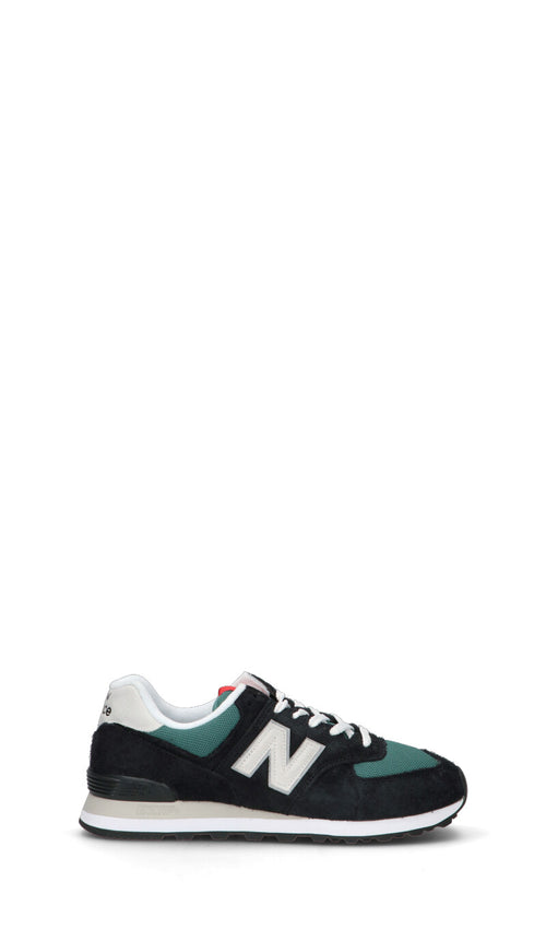 NEW BALANCE Sneaker uomo nera/bianca/verde in suede